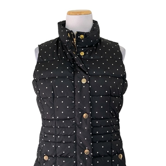 Charter club black and white polkadot puffer vest Full Zip Pockets Sz Petite S - Picture 4 of 16